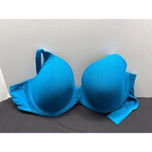Ambrielle 36D Blue Padded Bra With Adjustable Straps & Lace Trim